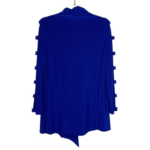 IC by Connie K Womens Size Small Blue Single Button Blazer Jacket Open Sleeves - Picture 6 of 8